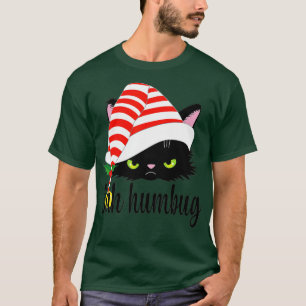 Bah Humbug Merry Christmas Funny Cat Lover  T-Shirt