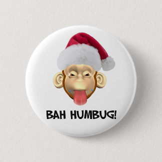 Bah Humbug Monkey button