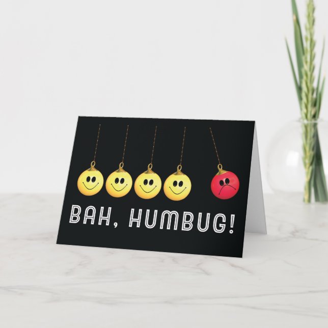 Bah Humbug Newton's Cradle Holiday Card (Front)