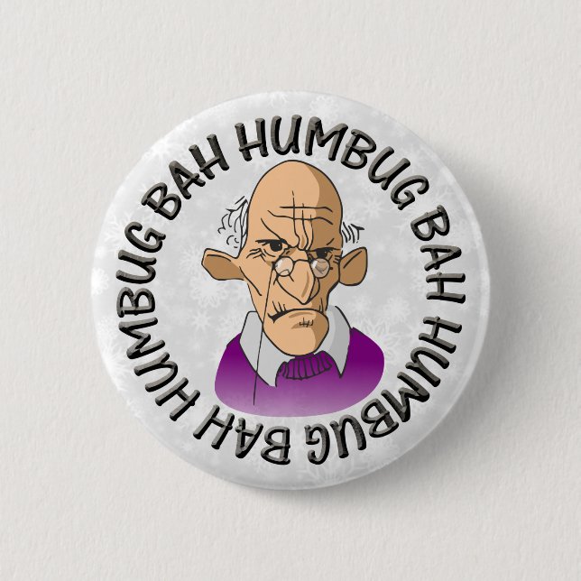 Bah Humbug Old Man Button (Front)
