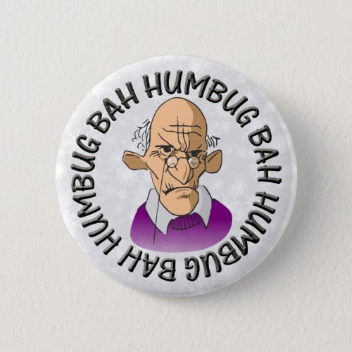 Bah Humbug Old Man Button