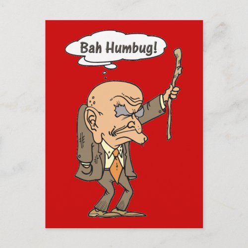 Bah Humbug Old Man Postcard