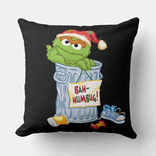 Bah-Humbug Oscar Throw Pillow (Front)