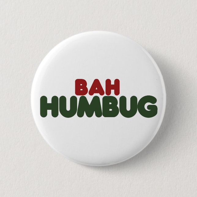 Bah Humbug Pinback Button (Front)