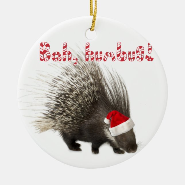 Bah, humbug! Porcupine ornament (Front)