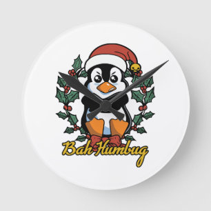 Bah Humbug Round Clock