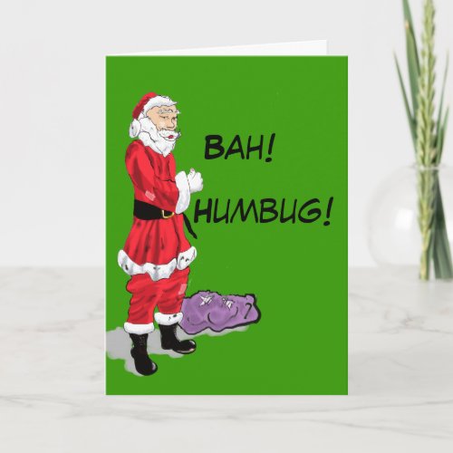 Bah Humbug Santa Holiday Card