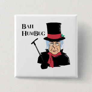 Bah Humbug Scrooge Pinback Button