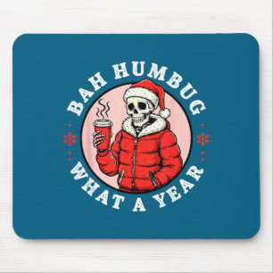 Bah Humbug Skull Hat Santa's Candy Christmas Pajam Mouse Pad