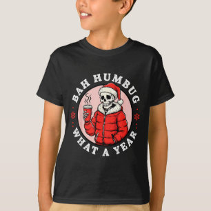 Bah Humbug Skull Hat Santa's Candy Christmas Pajam T-Shirt