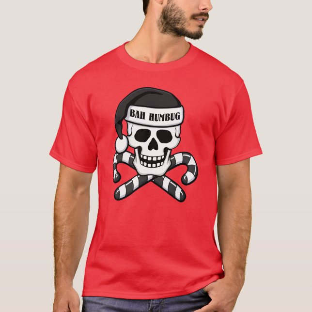 'Bah Humbug' Skull T-Shirt (Front)