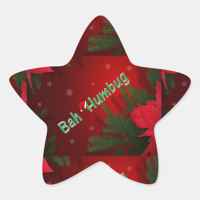 Bah Humbug Star Sticker (Front)
