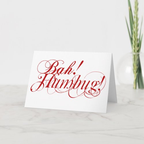 Bah Humbug typography Christmas card
