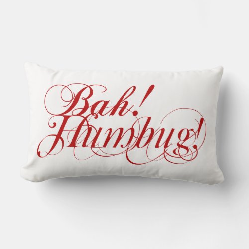 Bah Humbug typography lumbar pillow