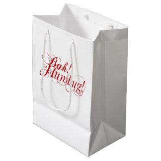 Bah! Humbug! typography Medium Gift Bag
