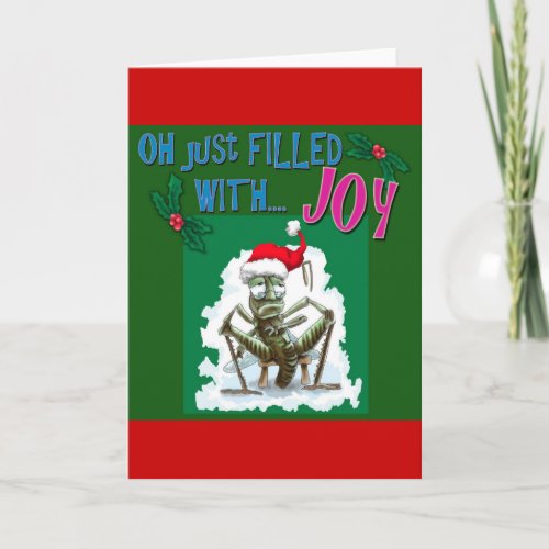 Bah Humbug with miserable grasshopper Holiday Card