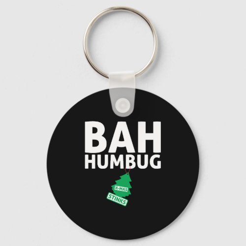 Bah Humbug Xmas Stinks Funny Anti Christmas Grumpy Keychain