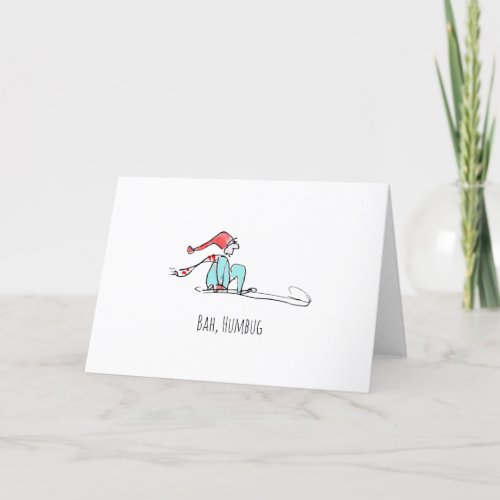 Bah HumbugGrouchy Elf Personalized Christmas Card