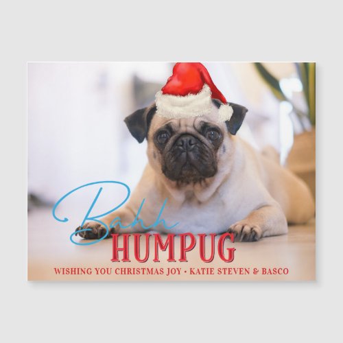 Bah Humpug Pug Dog Funny Custom Christmas Photo