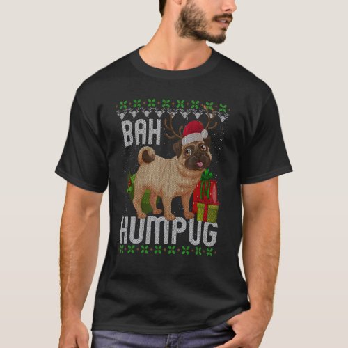 Bah Humpug Puggle Ugly Xmas Hum Pug Baby Pet Dogs T_Shirt