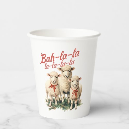 Bah La La Cute Retro Christmas Sheep Paper Cups