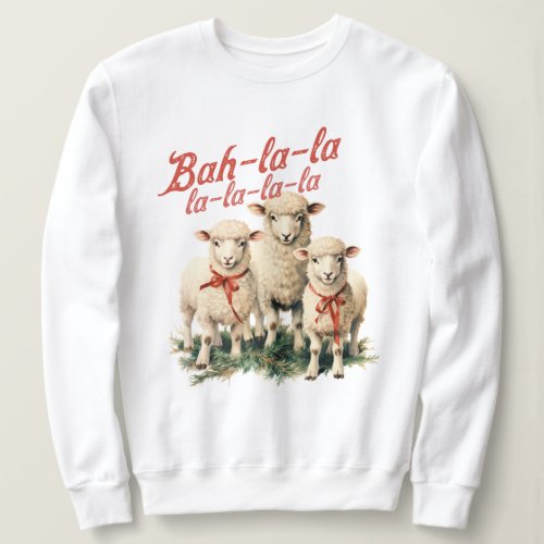 Bah La La Cute Retro Christmas Sheep Sweatshirt