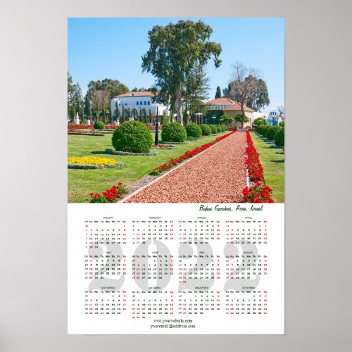 Bahai Gardens Acre Israel Calendar 2022 Poster