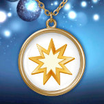 Baha'i Symbol Gold Plated Necklace<br><div class="desc">A lovely gift.  Peace.  The nine pointed star is a symbol of the Baha’i faith. Other styles of this necklace with this design are also available.****Please note gold color in artwork is not metallic.***</div>