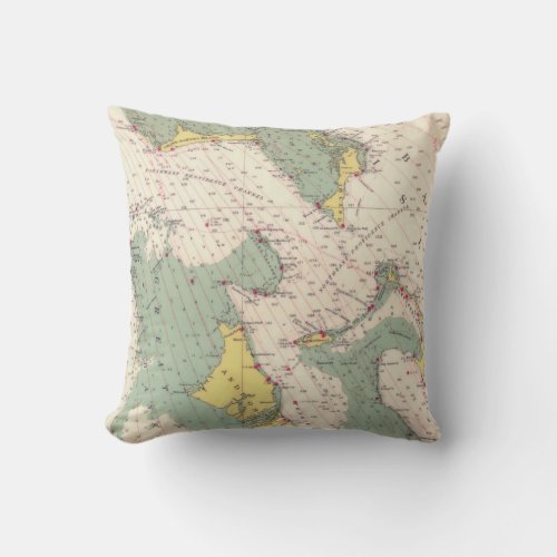 Bahama Islands nautical chart map Throw Pillow