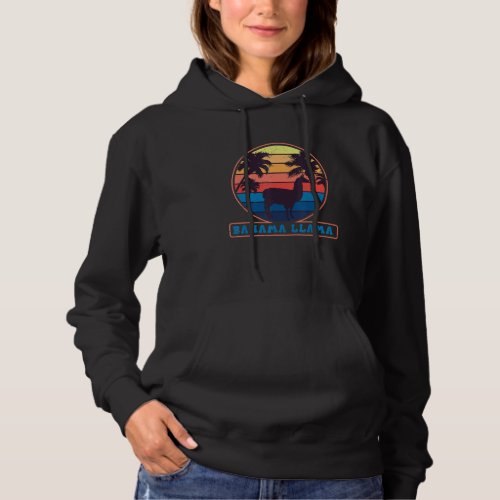 Bahama Llama  Alpaca Beach Retro Summer Vacation Hoodie