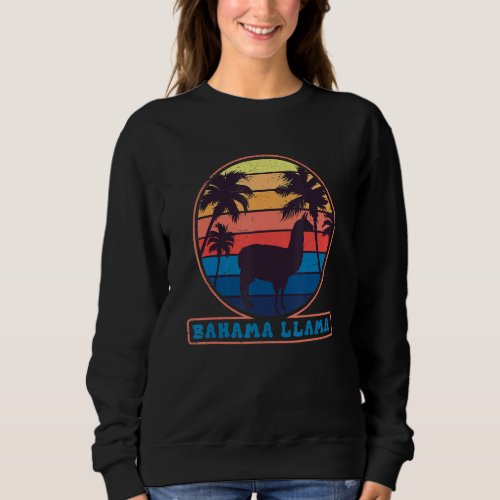 Bahama Llama  Alpaca Beach Retro Summer Vacation Sweatshirt