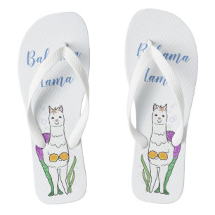 Bahama Llama Mermaid Flip Flops