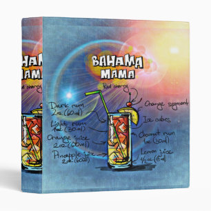 Bahama Mama Cocktail (#8 of 12 Drink Recipe Sets) 3 Ring Binder