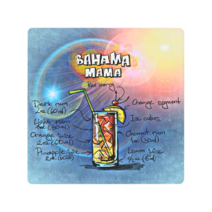 Bahama Mama Cocktail (#8 of 12 Drink Recipe Sets) Metal Print