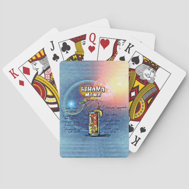Bahama Mama Cocktail (#8 of 12 Drink Recipe Sets) Poker Cards (Back)