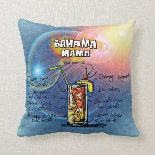 Bahama Mama Cocktail (#8 of 12 Drink Recipe Sets) Throw Pillow