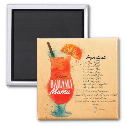 Bahama Mama Cocktail Magnet