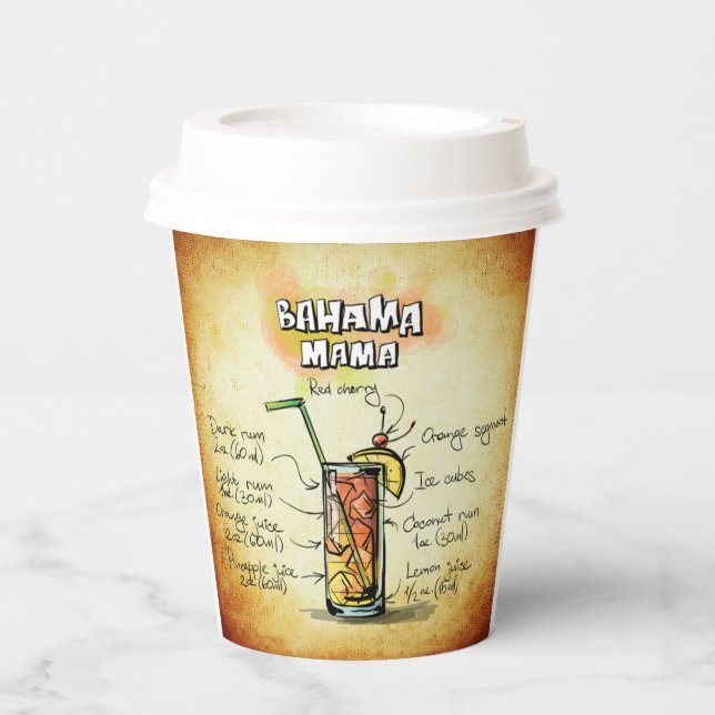 Bahama Mama Cocktail Paper Cups (Front)