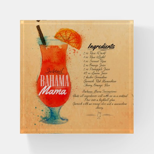 Bahama Mama Cocktail Paperweight