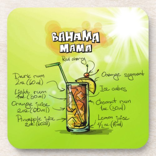 Bahama Mama Cocktail Recipe Coaster