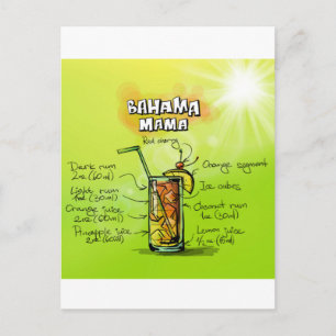 Bahama Mama Cocktail Recipe Postcard