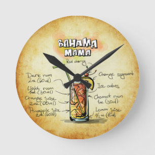 Bahama Mama Cocktail Recipe Round Clock