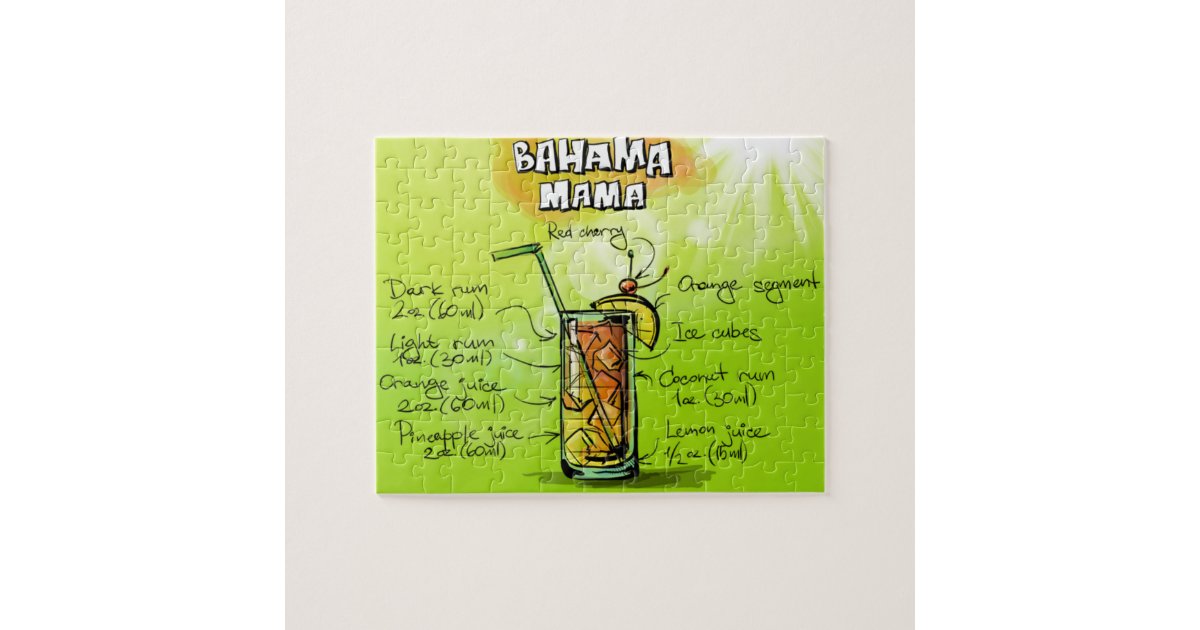 Bahama Mama Drink Cocktail Gift Jigsaw Puzzle Zazzle Com