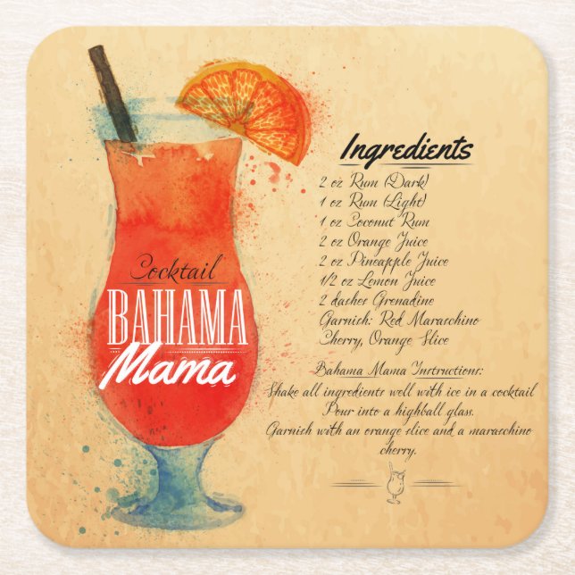 Bahama Mama Paper Coaster (Front)