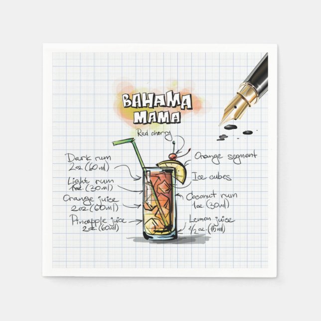 Bahama Mama Paper Napkins (Front)