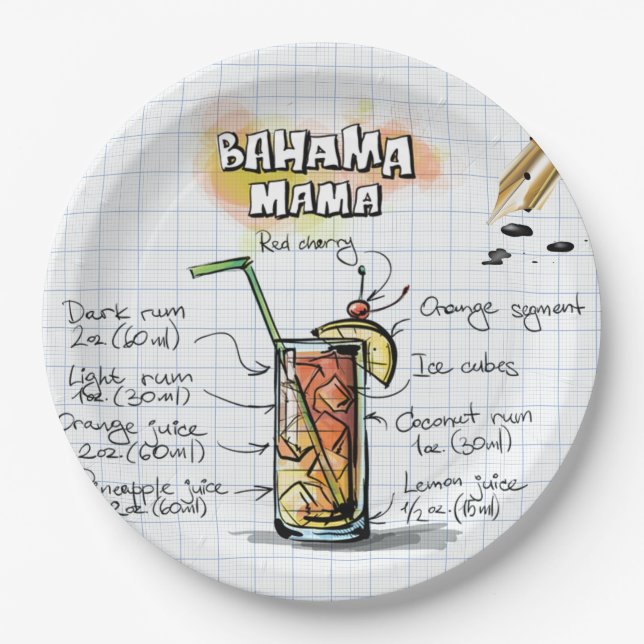 Bahama Mama Paper Plates (Front)