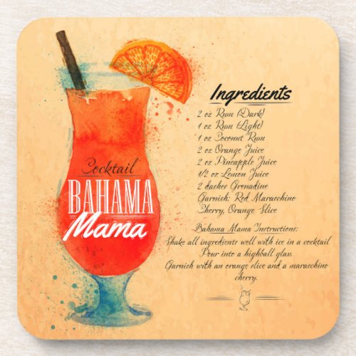Bahama Mama Recipe Beverage Coaster