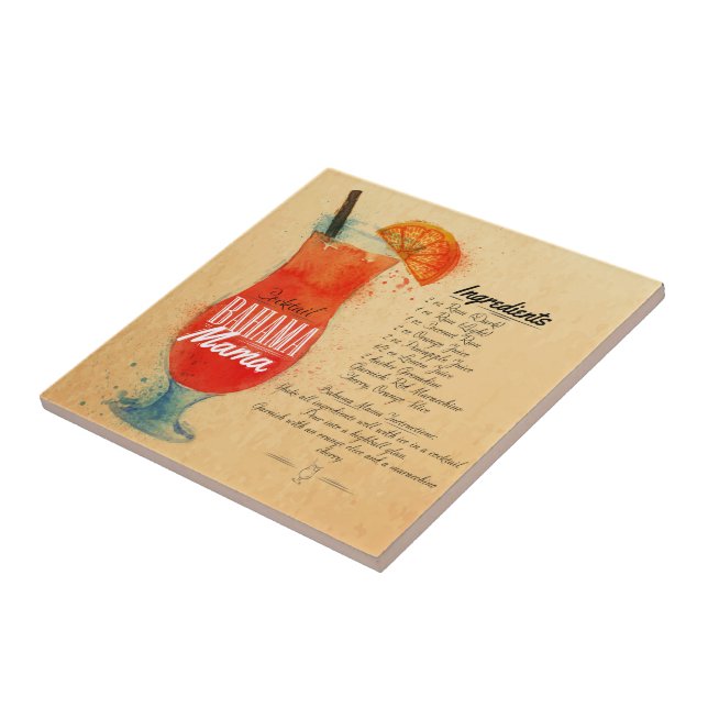 Bahama Mama Recipe Ceramic Tile