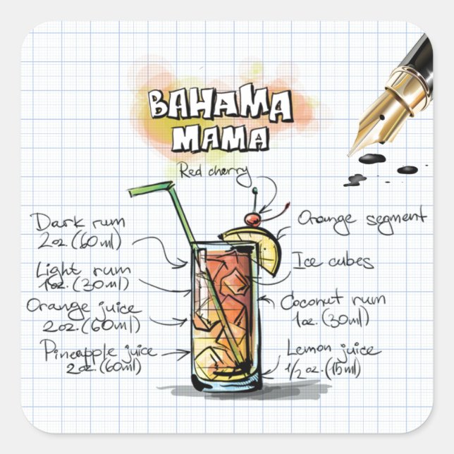 Bahama Mama Square Sticker (Front)