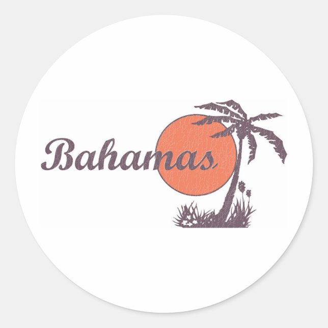 Bahama Worn Retro Classic Round Sticker (Front)